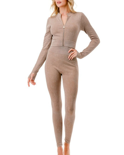 JA40MWSET MINERAL WASH ZIP-UP SET