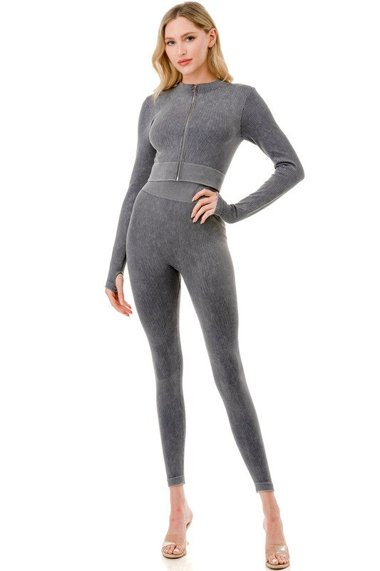 JA40MWSET MINERAL WASH ZIP-UP SET