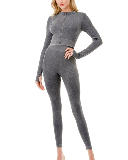 JA40MWSET MINERAL WASH ZIP-UP SET