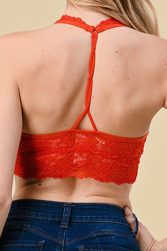 LB-18 LACE HALTER NECK BRALETTE