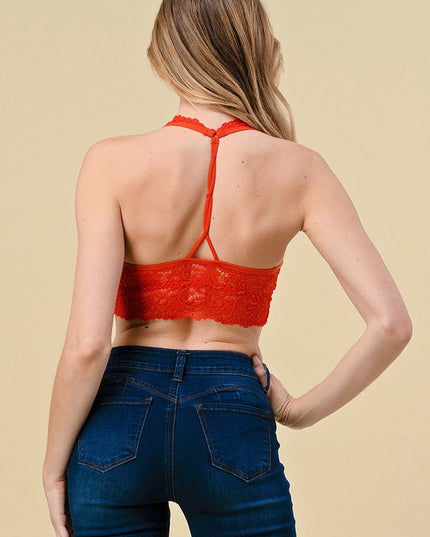 LB-18 LACE HALTER NECK BRALETTE
