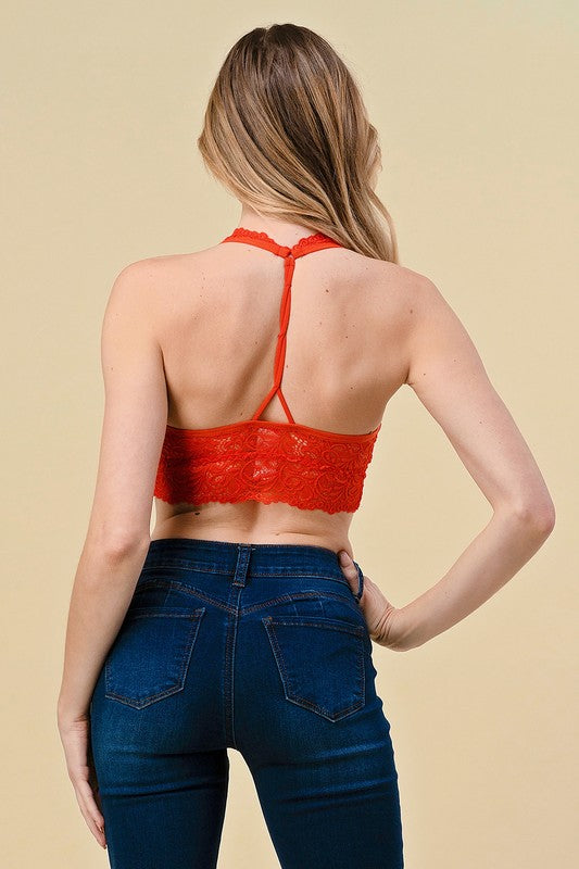 LB-18 LACE HALTER NECK BRALETTE