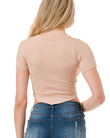 NT78S THERMO SHORT SLEEVE CROP TOP