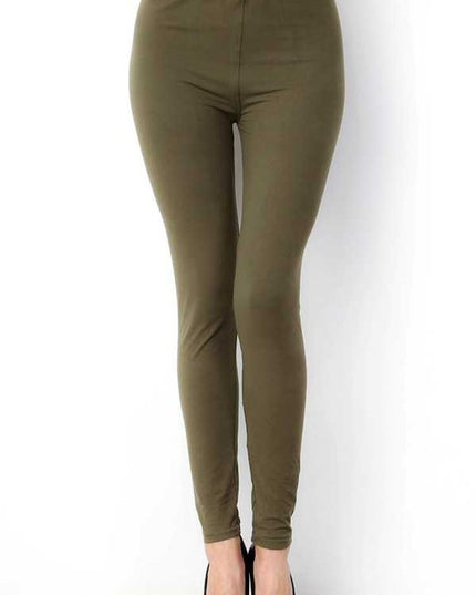 P01X PLUS SIZE SOLID BRUSHED FULL LEGGINGS