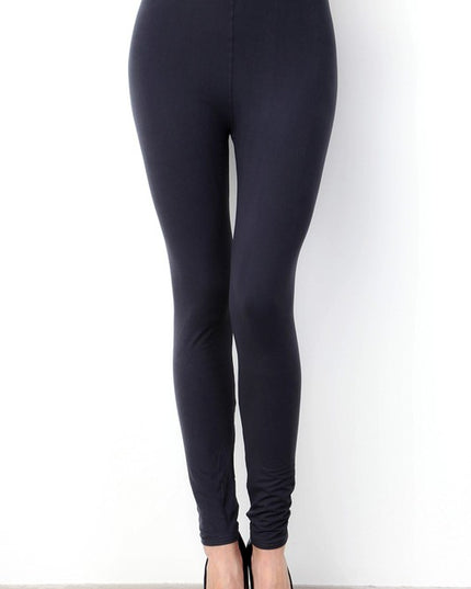 P01X PLUS SIZE SOLID BRUSHED FULL LEGGINGS