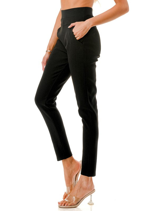 SCU5003X Plus Size Scuba Skinny Pants – High Waist Tailored Fit