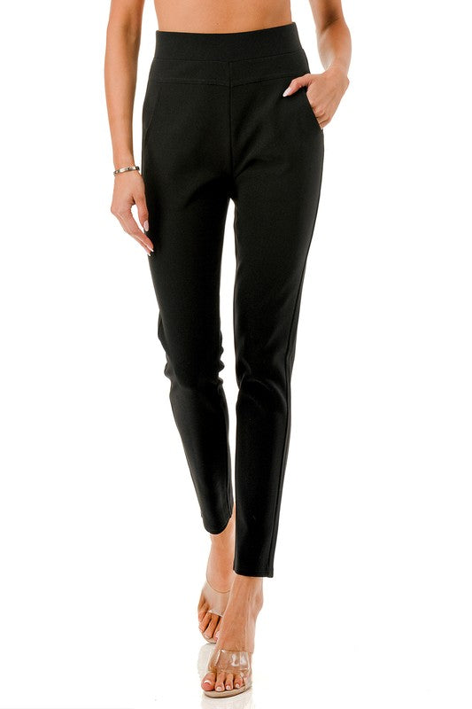 SCU5003X Plus Size Scuba Skinny Pants – High Waist Tailored Fit