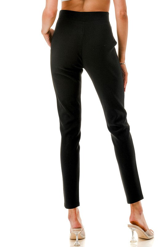 SCU5003X Plus Size Scuba Skinny Pants – High Waist Tailored Fit