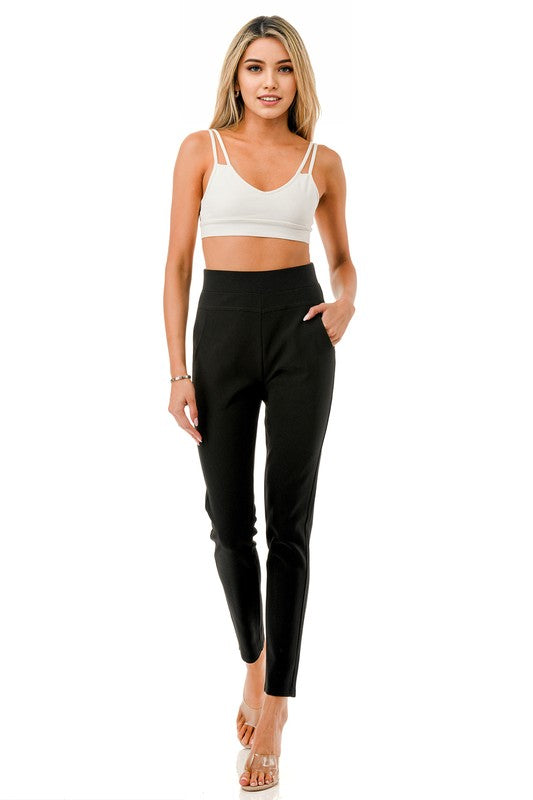 SCU5003X Plus Size Scuba Skinny Pants – High Waist Tailored Fit