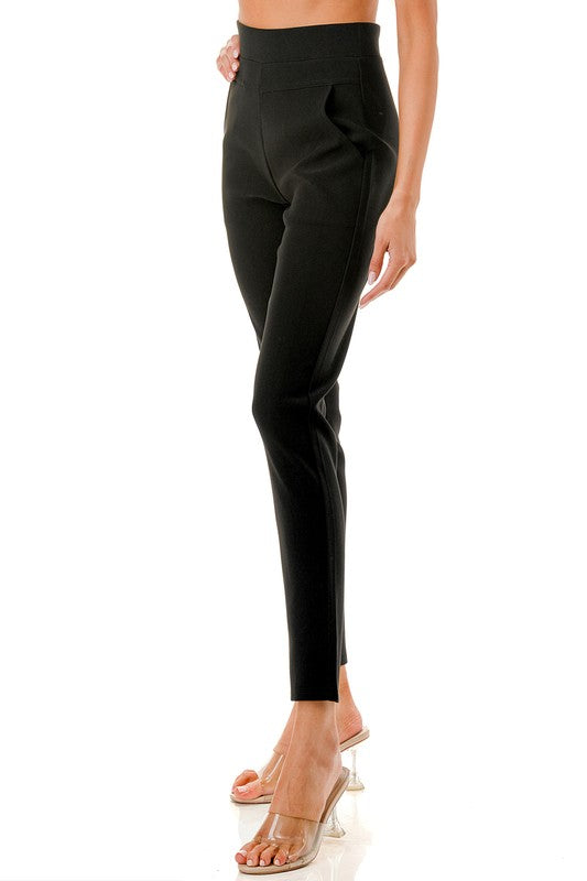 SCU5003X Plus Size Scuba Skinny Pants – High Waist Tailored Fit
