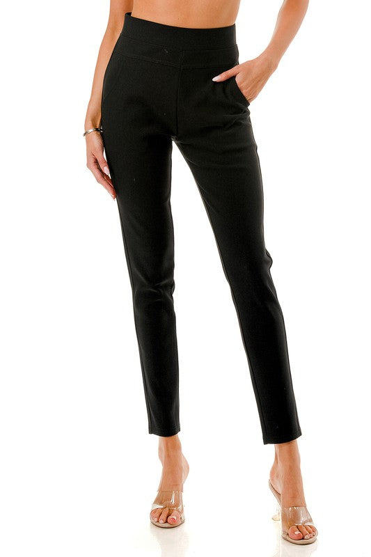 SCU5003X Plus Size Scuba Skinny Pants – High Waist Tailored Fit