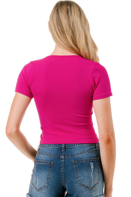 Scoop Neck O-Ring Top – Slim Fit Cutout Style