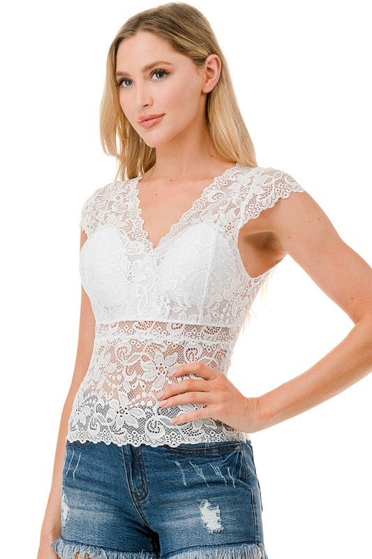 LB47 Lace Surplice Top – Elegant Everyday Style