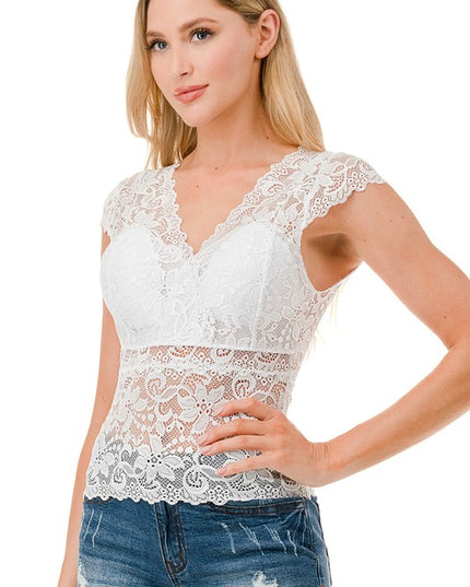 LB47 Lace Surplice Top – Elegant Everyday Style