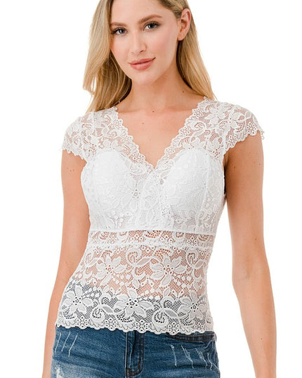LB47 LACE SURPLICE TOP