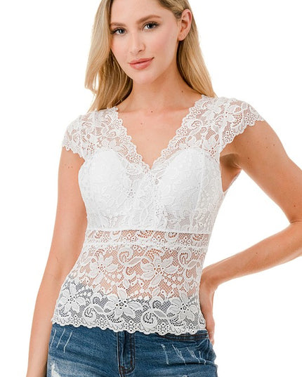 LB47 Lace Surplice Top – Elegant Everyday Style