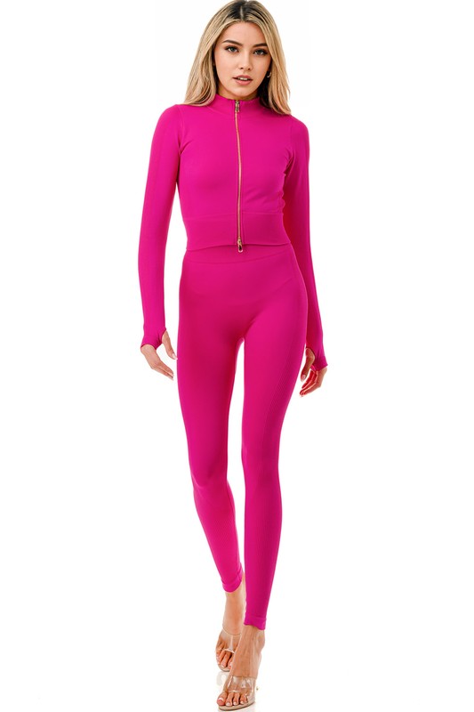 JA120SET Active Zip-Up Jacket & Butt Lift Pants Set – Sculpting Fit