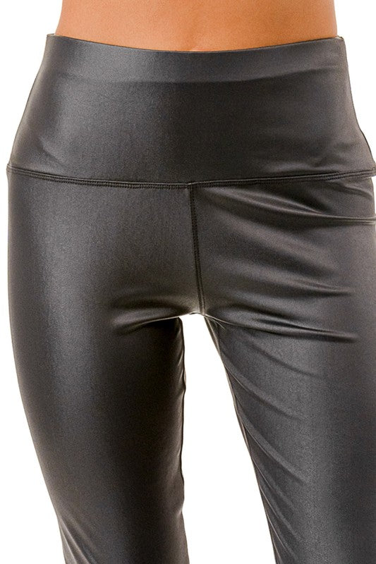 PU-HW001 VEGAN LEATHER HIGH-RISE LEGGINGS