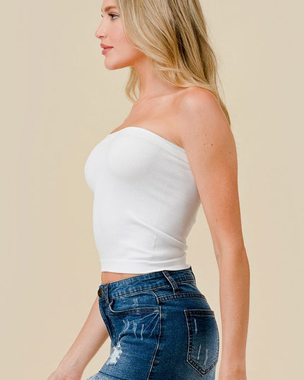 315LX PLUS SIZE RIBBED LONG TUBE TOP