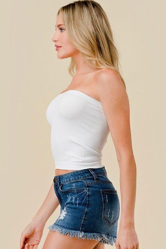 315LX PLUS SIZE RIBBED LONG TUBE TOP