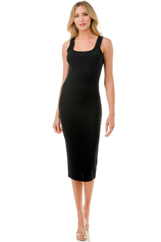 JDR02 RIBBED TANK MIDI DRESS