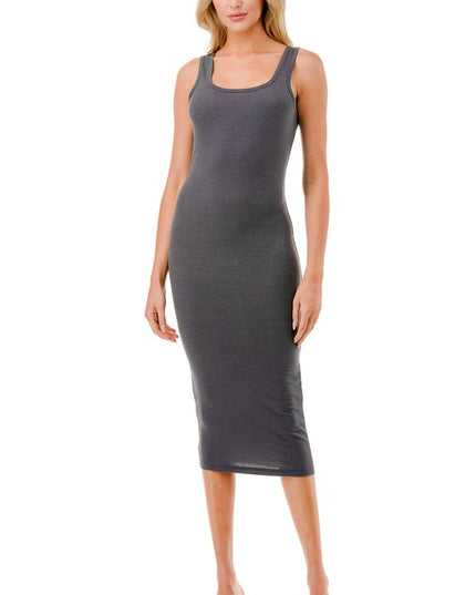 JDR02 RIBBED TANK MIDI DRESS