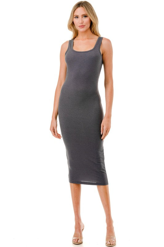 JDR02 RIBBED TANK MIDI DRESS