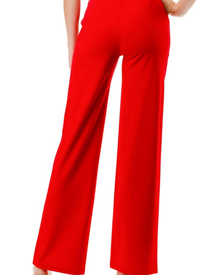 Y60X PLUS SIZE YOGA FABRIC STRAIGHT PANTS