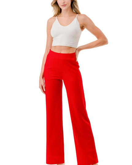 Y60X PLUS SIZE YOGA FABRIC STRAIGHT PANTS
