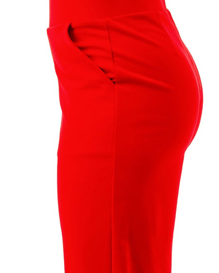 Y60X PLUS SIZE YOGA FABRIC STRAIGHT PANTS