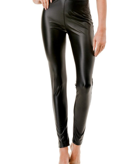 PPU10X PLUS SIZE VEGAN LEATHER HIGH WAIST SKINNY PANTS