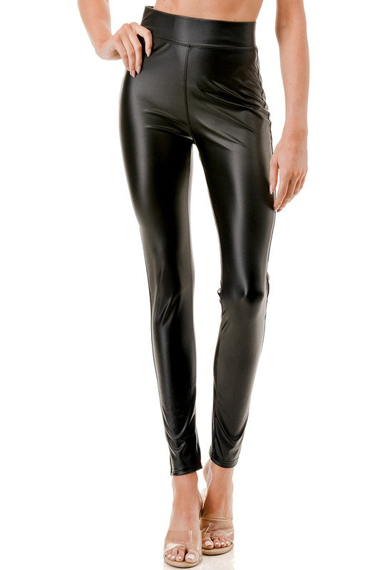 PPU10X PLUS SIZE VEGAN LEATHER HIGH WAIST SKINNY PANTS