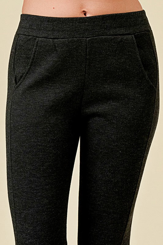 2TF528 Heather Black Fleece Joggers