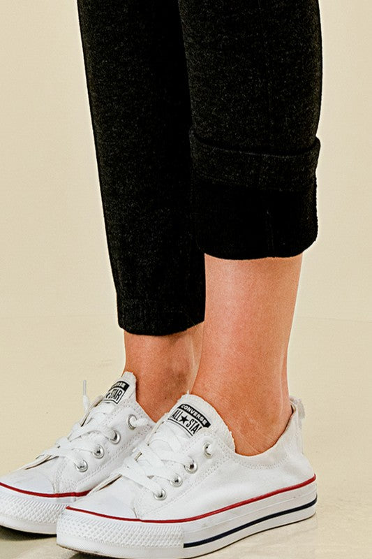 2TF528 Heather Black Fleece Joggers