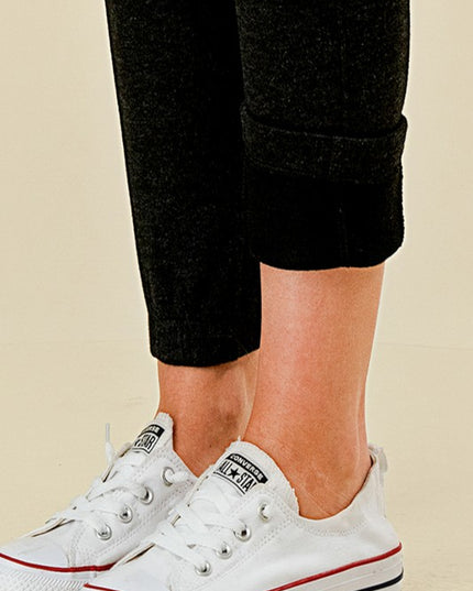 2TF528 Heather Black Fleece Joggers