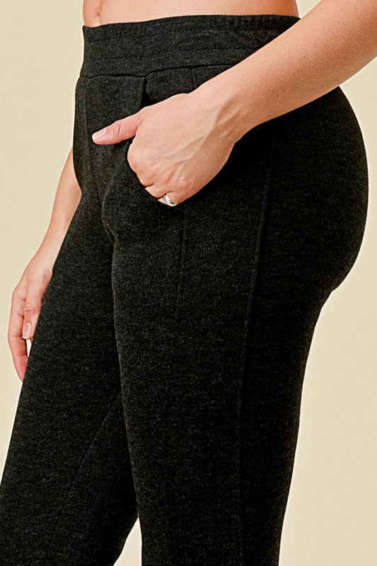 2TF528 Heather Black Fleece Joggers