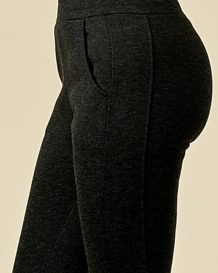 2TF528 Heather Black Fleece Joggers