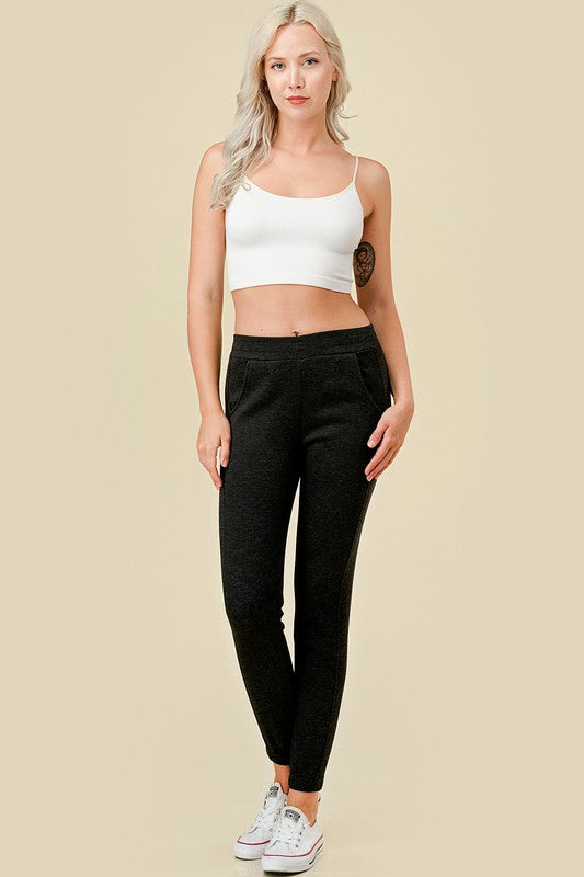 2TF528 Heather Black Fleece Joggers