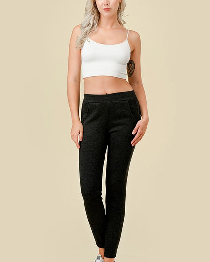 2TF528 Heather Black Fleece Joggers