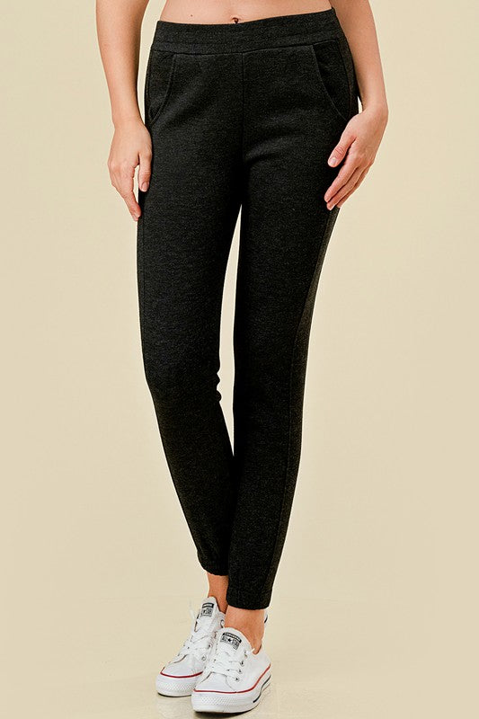 2TF528 Heather Black Fleece Joggers