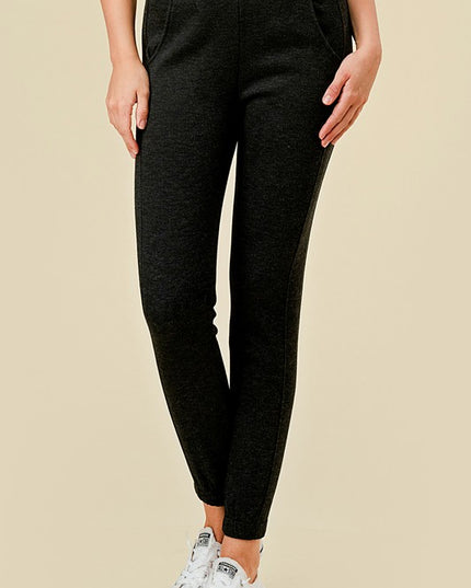 2TF528 Heather Black Fleece Joggers