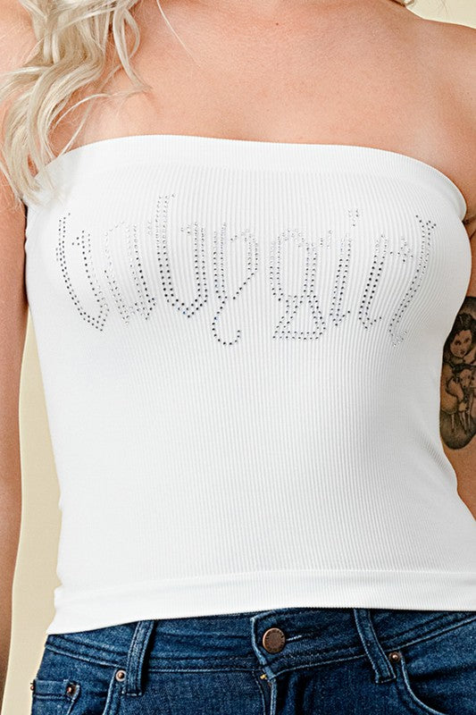 315LBX PLUS SIZE BABY GIRL RHINESTONE TUBE TOP