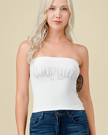 315LBX PLUS SIZE BABY GIRL RHINESTONE TUBE TOP