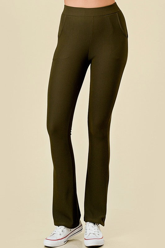 OTT60BX-PLUS SIZE OTTOMAN HIGH-RISE FLARE PANTS