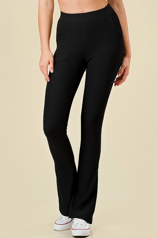 OTT60BX-PLUS SIZE OTTOMAN HIGH-RISE FLARE PANTS