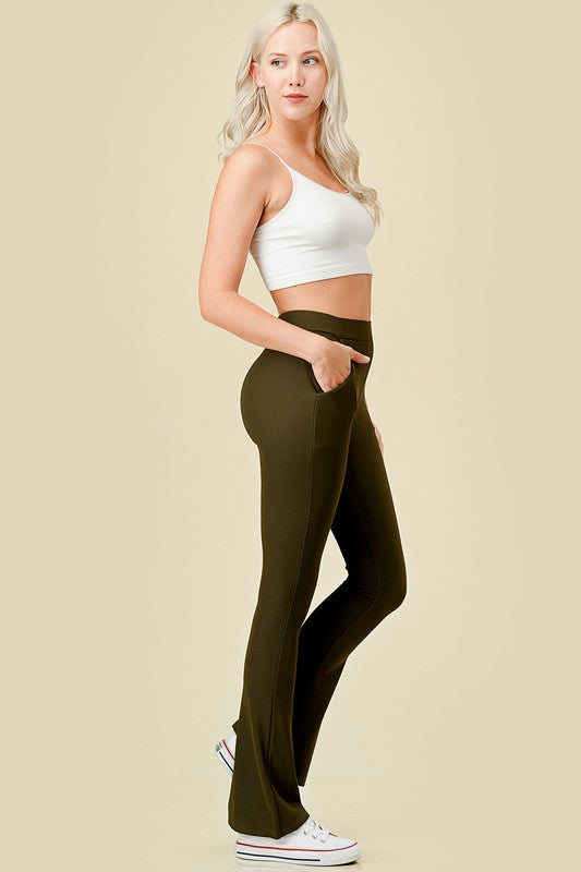 Plus Size Ottoman Flare Pants – High Waist Sculpt Fit