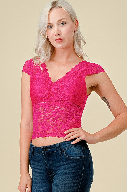 LB47 Lace Surplice Top – Elegant Everyday Style