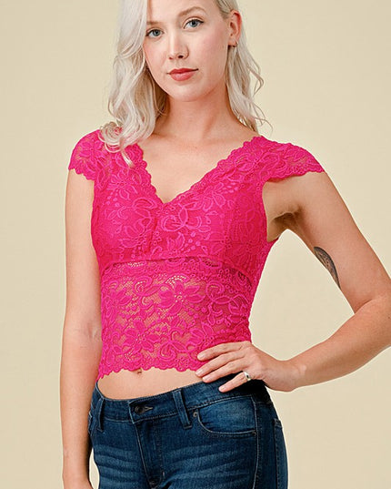 LB47 Lace Surplice Top – Elegant Everyday Style