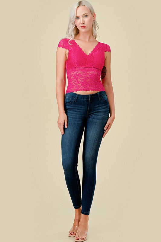 LB47 Lace Surplice Top – Elegant Everyday Style