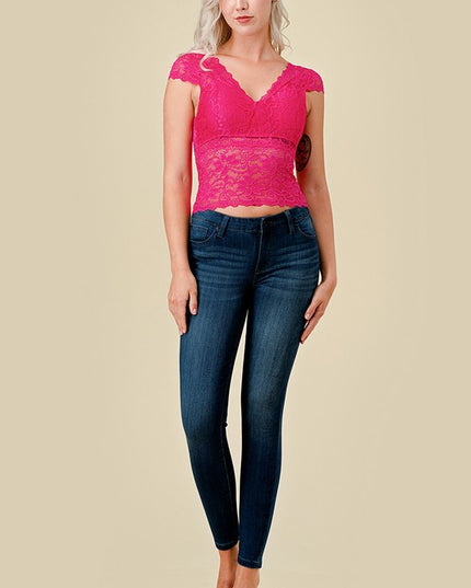 LB47 Lace Surplice Top – Elegant Everyday Style